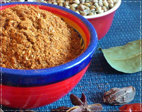 Homemade baharat spice mix.